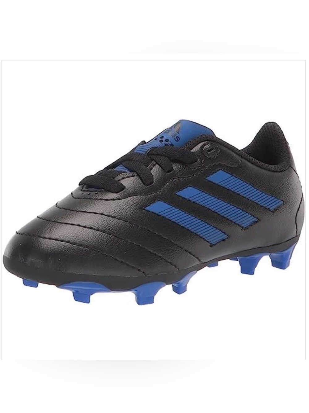 adidas Kids Unisex Goletto VIII FG J Black & Blue Soccer Cleats